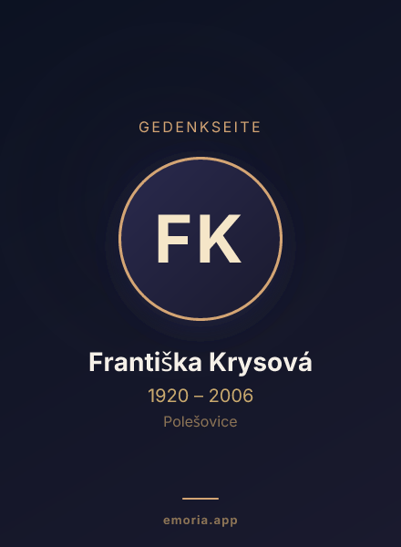 Gedenkportrait von Františka Krysová