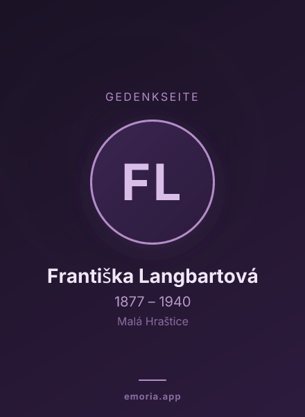 Gedenkportrait von Františka Langbartová