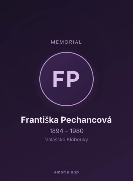Memorial portrait of Františka Pechancová