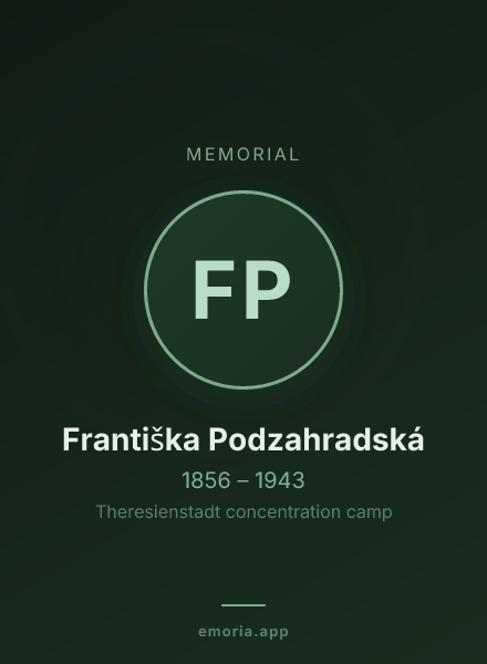Memorial portrait of Františka Podzahradská