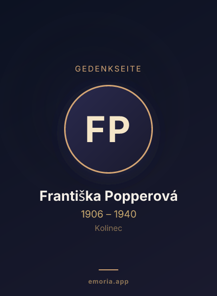 Gedenkportrait von Františka Popperová