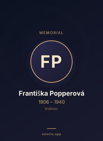 Memorial portrait of Františka Popperová