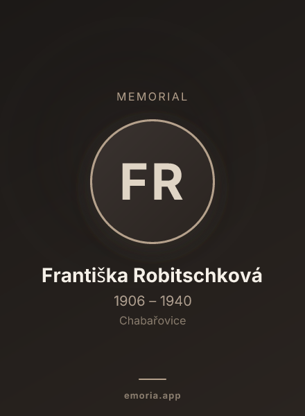 Memorial portrait of Františka Robitschková