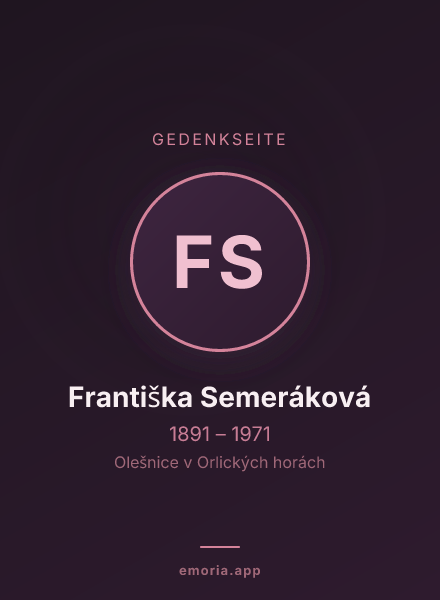 Gedenkportrait von Františka Semeráková