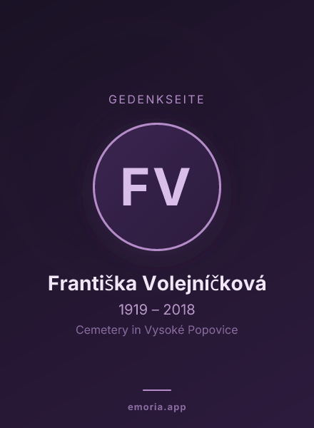 Gedenkportrait von Františka Volejníčková