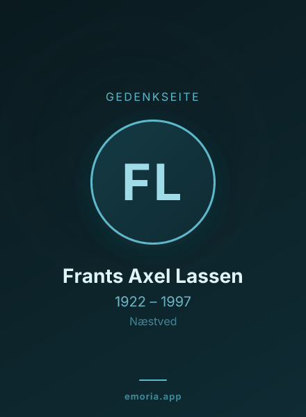 Gedenkportrait von Frants Axel Lassen
