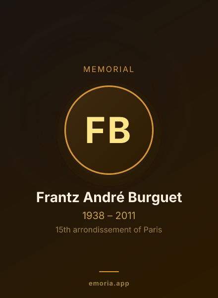 Memorial portrait of Frantz André Burguet