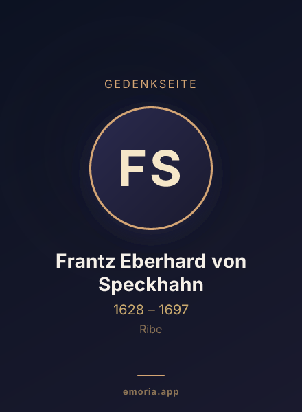 Gedenkportrait von Frantz Eberhard von Speckhahn