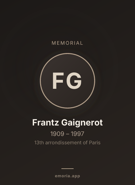 Memorial portrait of Frantz Gaignerot