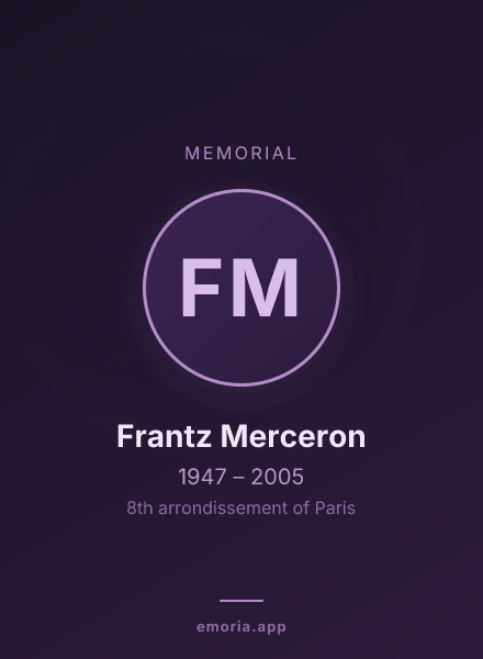 Memorial portrait of Frantz Merceron