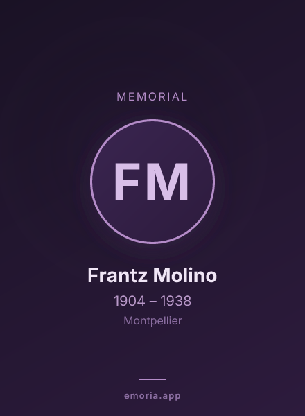 Memorial portrait of Frantz Molino