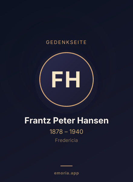 Gedenkportrait von Frantz Peter Hansen