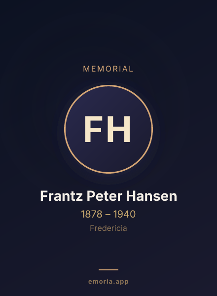 Memorial portrait of Frantz Peter Hansen