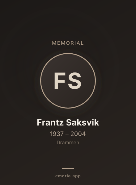 Memorial portrait of Frantz Saksvik