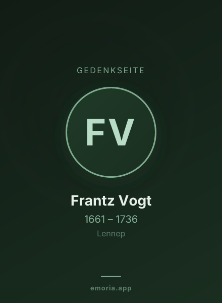 Gedenkportrait von Frantz Vogt