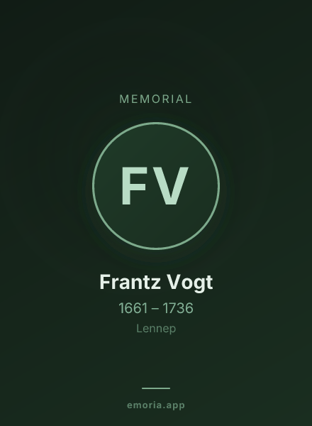Memorial portrait of Frantz Vogt