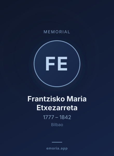 Memorial portrait of Frantzisko Maria Etxezarreta