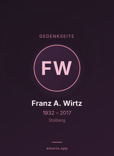 Gedenkportrait von Franz A. Wirtz