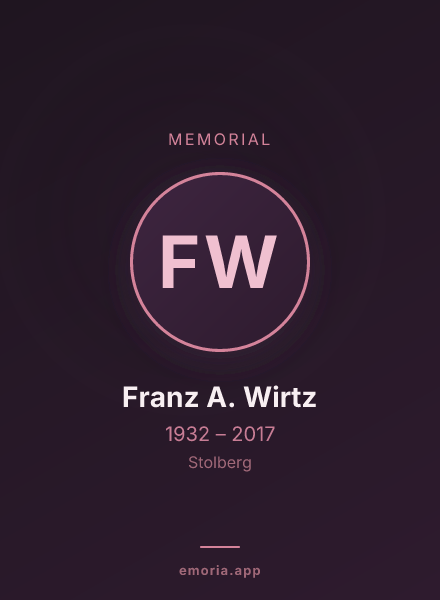 Memorial portrait of Franz A. Wirtz