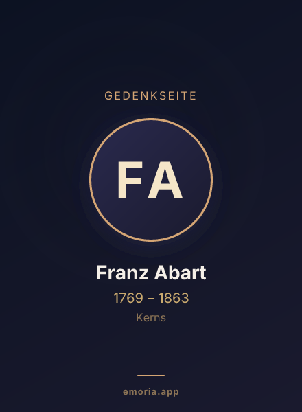 Gedenkportrait von Franz Abart