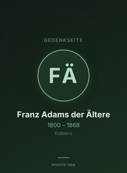 Gedenkportrait von Franz Adams der Ältere