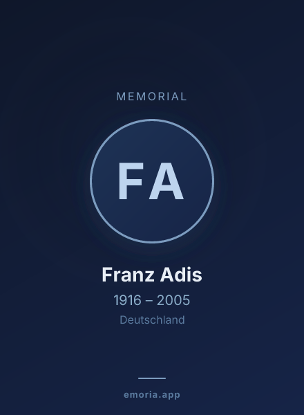 Memorial portrait of Franz Adis