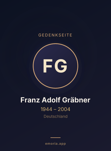 Gedenkportrait von Franz Adolf Gräbner