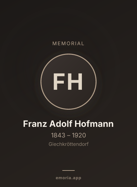 Memorial portrait of Franz Adolf Hofmann