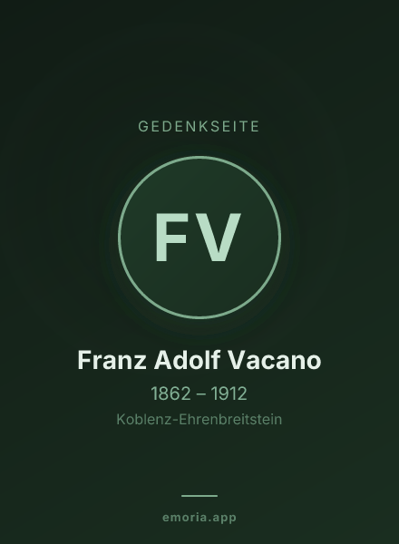 Gedenkportrait von Franz Adolf Vacano