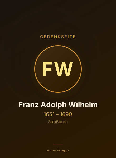 Gedenkportrait von Franz Adolph Wilhelm