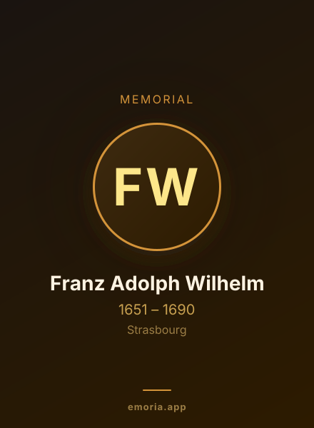 Memorial portrait of Franz Adolph Wilhelm