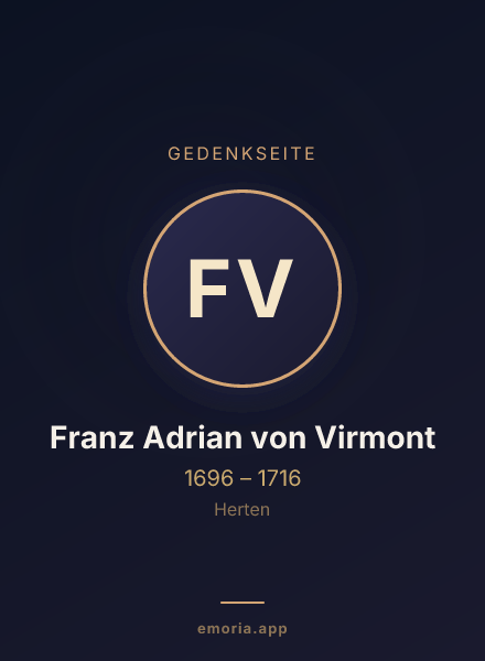 Gedenkportrait von Franz Adrian von Virmont