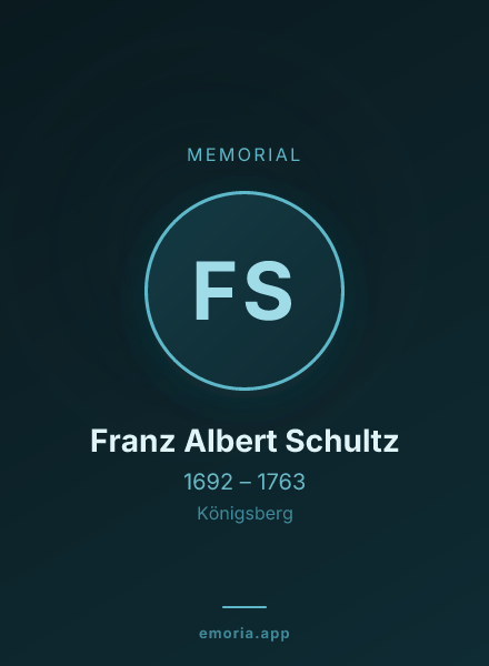 Memorial portrait of Franz Albert Schultz