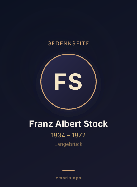 Gedenkportrait von Franz Albert Stock