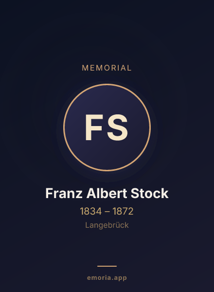 Memorial portrait of Franz Albert Stock