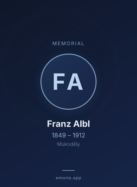 Memorial portrait of Franz Albl