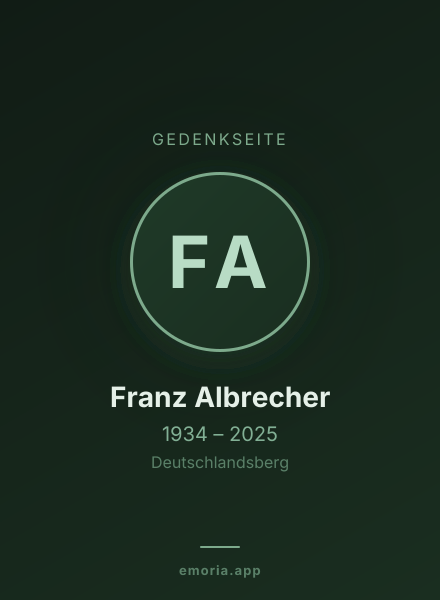 Gedenkportrait von Franz Albrecher