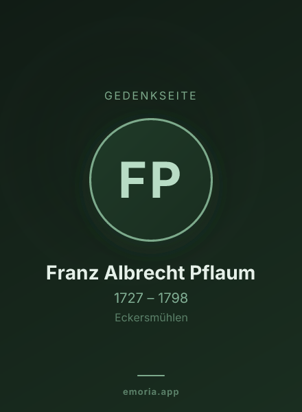 Gedenkportrait von Franz Albrecht Pflaum