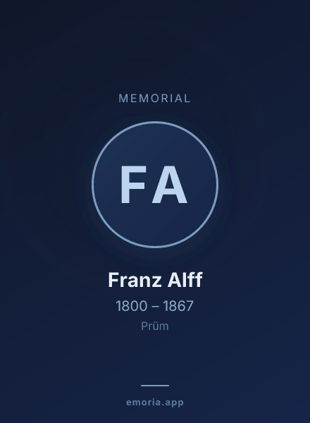 Memorial portrait of Franz Alff