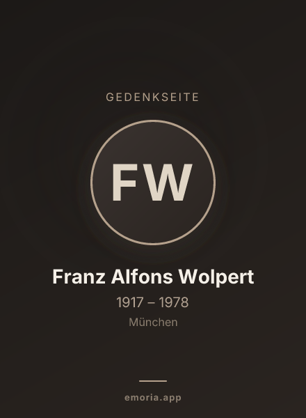 Gedenkportrait von Franz Alfons Wolpert