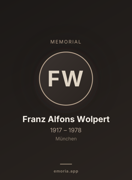 Memorial portrait of Franz Alfons Wolpert