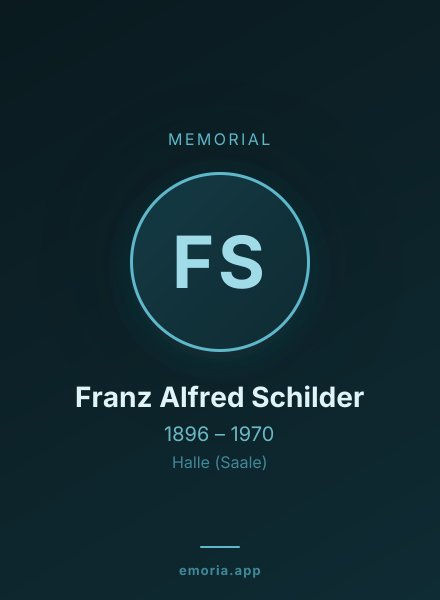 Memorial portrait of Franz Alfred Schilder