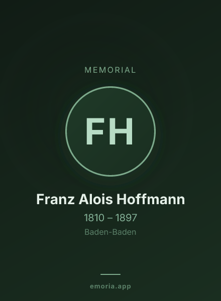 Memorial portrait of Franz Alois Hoffmann