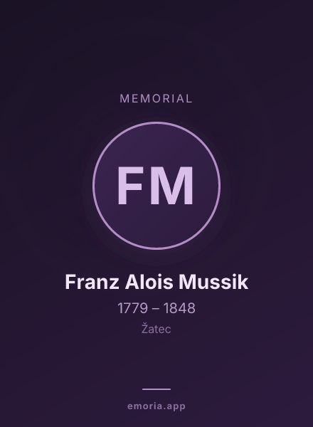 Memorial portrait of Franz Alois Mussik