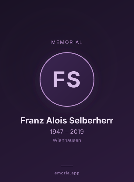 Memorial portrait of Franz Alois Selberherr