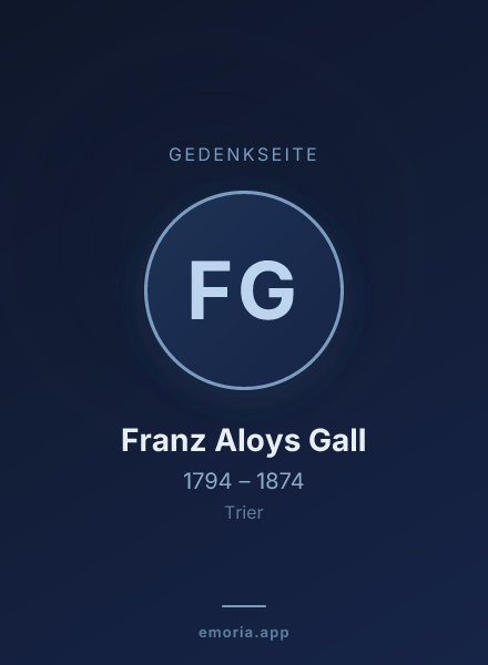 Gedenkportrait von Franz Aloys Gall