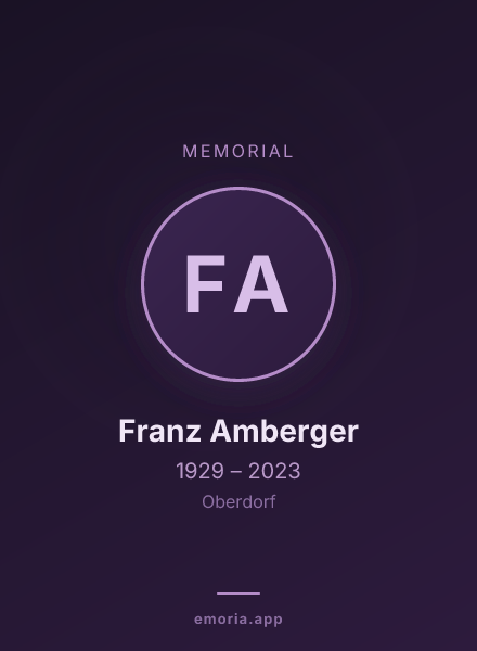Memorial portrait of Franz Amberger