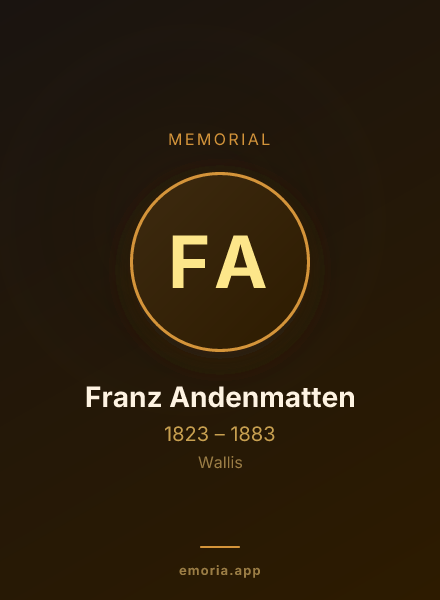 Memorial portrait of Franz Andenmatten