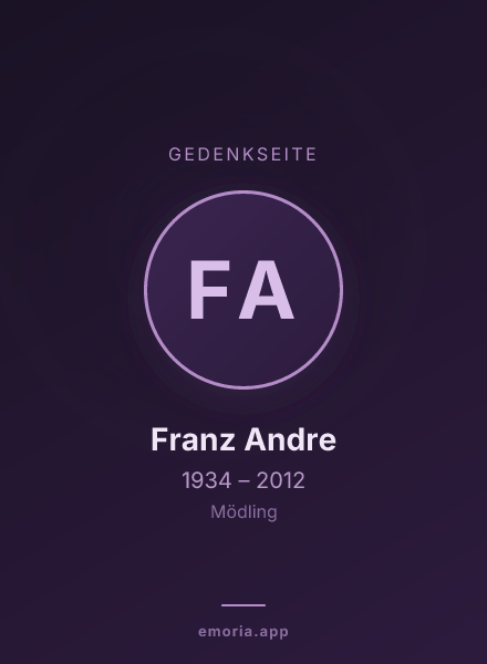 Gedenkportrait von Franz Andre