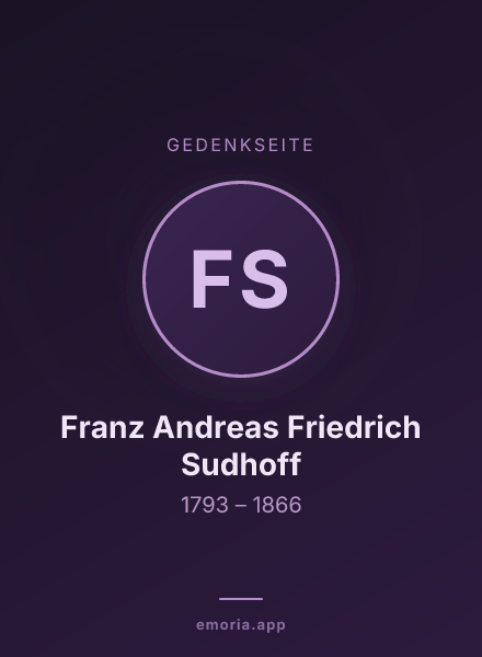 Gedenkportrait von Franz Andreas Friedrich Sudhoff